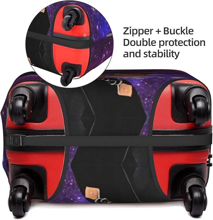 Luggage protector suitcase cover luggage cover for Suitcase Washable Suitcase Protector Anti-scratch Suitcase cover Large Afro African American Woman Lady Purple Galaxy Space3