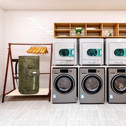 laundry bag backpack,extra-large heavy duty laundry bags,laundry backpack for college students,drawstring closure (Ruins camouflage laundry bag backpack)