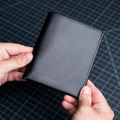 WANDRD Travel Wallet - Leather Wallets for Men - Passport and Credit Card Holder (Black)
