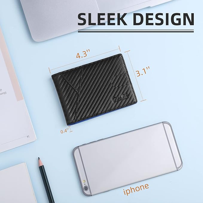 Zitahli Wallet for Men Slim 11 Credit Card Holder RFID Blocking Small Men's Wallet Bifold Minimalist Front Pocket With Mens Gifts Box