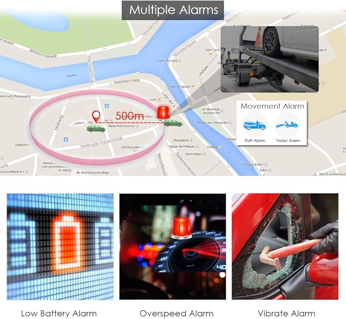 4G GPS Tracker for Vehicle - Magnetic Car Tracking Device with Real-Time Tracking, Anti-Theft Alerts, 6 Months Long Battery Life, Waterproof Tracker for Trucks, Fleet TK905-E Subscription Required