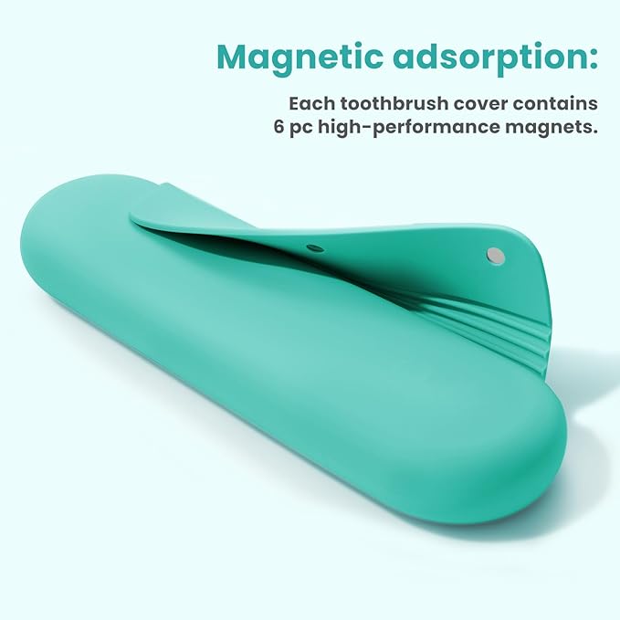 Silicone Electric Toothbrush Travel Case, Manual Toothbrush Travel Cover for Men and Women,Toothbrush Holder for Travel,Gym and More, Fits Most Manual and Electric Toothbrushes - Mint Green