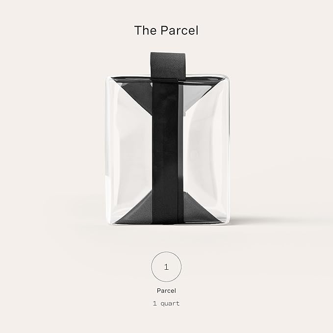 Cadence Parcel - Clear Kit with Magnetic Closure - Durable and Leak-Resistant Travel Toiletry Kit - TSA-Compliant & Modular Design - Hygiene Bag for Travel Essentials - 1 Qt - Ink