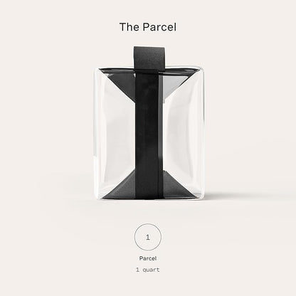 Cadence Parcel - Clear Kit with Magnetic Closure - Durable and Leak-Resistant Travel Toiletry Kit - TSA-Compliant & Modular Design - Hygiene Bag for Travel Essentials - 1 Qt - Ink