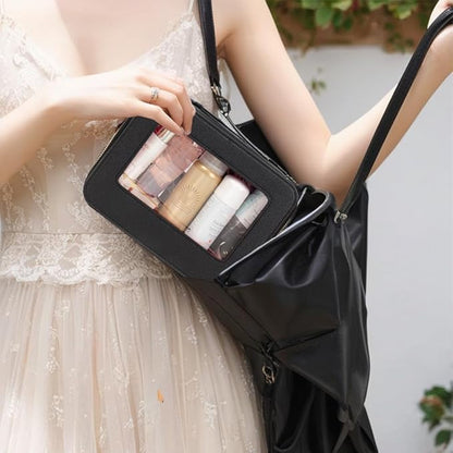 Clear Makeup Bag Set, Travel Makeup Case Clear Cosmetic Travel Bag Small Makeup Organizer Mini Make Up Pouch for Purse Waterproof Toiletry Bag Portable Car Essentials Car Organizer