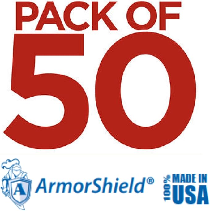 50x RFID Blocking Sleeves Credit Card Protector 100% MADE IN USA Anti-theft for Travel wallet, purse. Protect debit, credit card, IDs. ArmorShield Your Identity (50PAK)