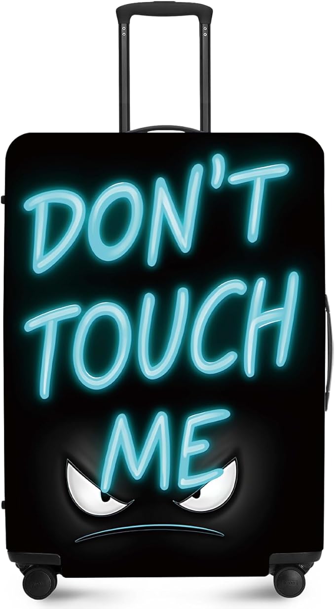 ANNA QUEEN Blue Don't touch me Travel Luggage Cover Suitcase Protector Suitcase Cover Anti-Scratch,Stretchable Fit for 18-32Inch Luggage,Travel Bag Cover Washable XL(fits 29-32Inch suitcase)