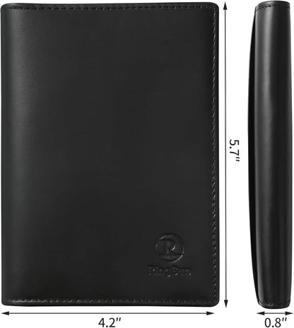 Ringsun Leather Passport Cover for Men Women, RFID Passport Wallet Case Travel Passport Holder for Family