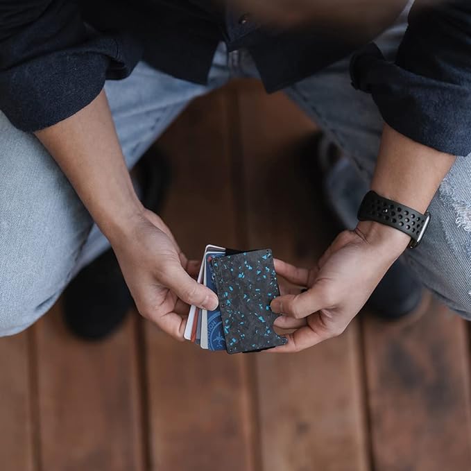 The Ridge Wallet - Slim Minimalist Compact Wallet and Card Holder| RFID Protected Front Pocket Wallets | Integrated Cash Strap | Forged Pacific