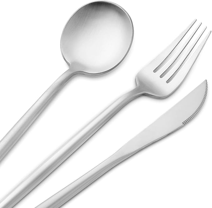 BirdyFly Silverware Set, 20 Piece Stainless Steel Flatware Set Service for 4, Cutlery Set, Include Knives/Forks/Spoons, Dishwasher Safe