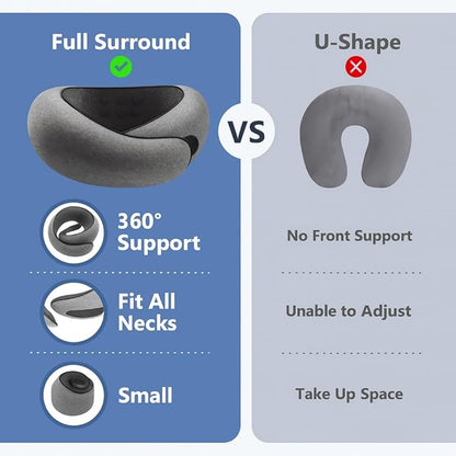 LAG Neck Travel Pillow | Memory Foam Neck Pillow for Comfort on Airplane | Compact and Ergonomic Design for Travel