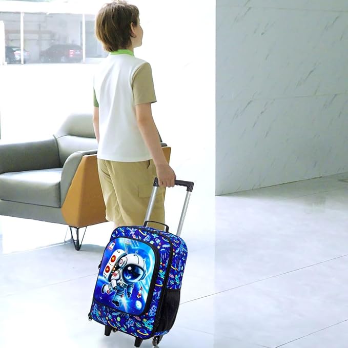 KLFVB Kids Luggage for Boys Girls, Cute Rolling Wheels Suitcase for Toddler, Children Travel Carry on Suitcase