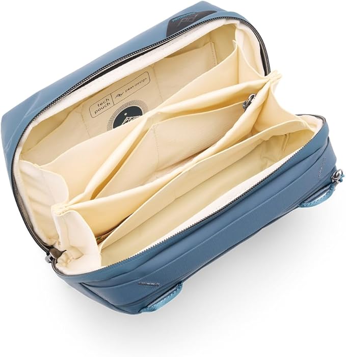 Peak Design Tech Pouch, Ocean, Electronics Organizer for Travel or Everyday Carry, Origami-Style Storage, Cable Pass-Through, Weatherproof Recycled Nylon, Gear Carry Bag for Men and Women