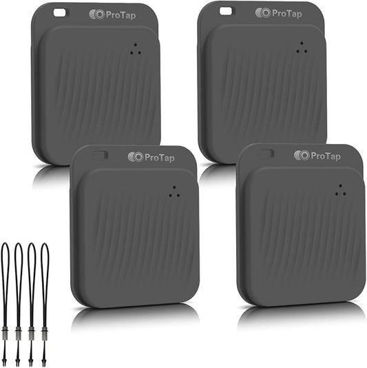 4 Pack Air Tracker Tags (iOS Only), Bluetooth Tracker for Apple Find My App, Replaceable Battery, Item Finders and Locator Smart Tag for Keys, Bags, Luggage, Wallet- Dark Gray