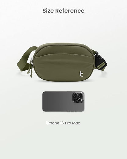 tomtoc Belt Bag with RFID Blocking, 1.5L Cross Body Fanny Pack for Women Men, Sling Waist Bags with Adjustable Strap for Travel Walk