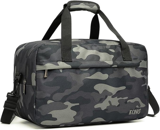 Kono Travel Duffel 20L Under Seat Carry-On Sports Tote Gym Weekender Overnight Bag - 15.75"x9.84"x7.87" Camo