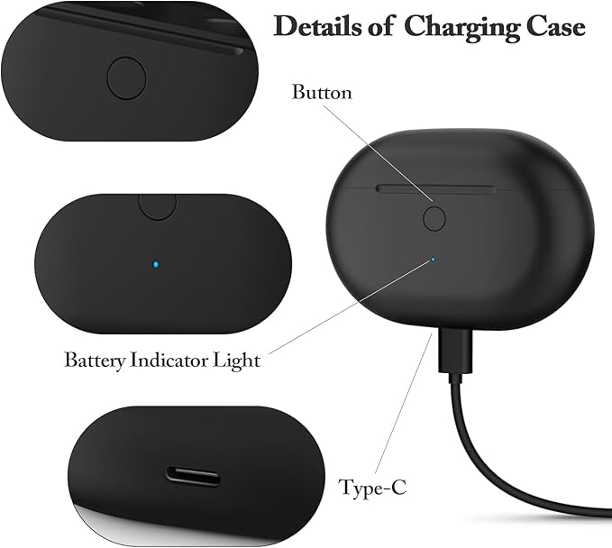 Jinstyles Replacement Charging Case Compatible with Studio Buds & Studio Buds+: Charger Case with Bluetooth Pairing Button, 660mAh Battery, Not Included Earbuds