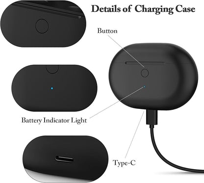 Jinstyles Replacement Charging Case Compatible with Studio Buds & Studio Buds+: Charger Case with Bluetooth Pairing Button, 660mAh Battery, Not Included Earbuds