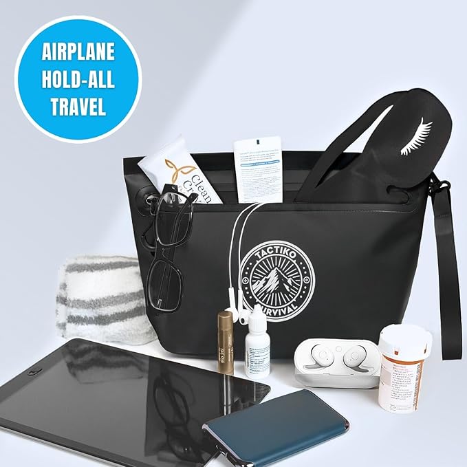 Tactiko Heavy-Duty Splash Water Resistant Zipper Pouches - 2L Hold-All Organizers for Dry Bags, Travel Bags (Black)