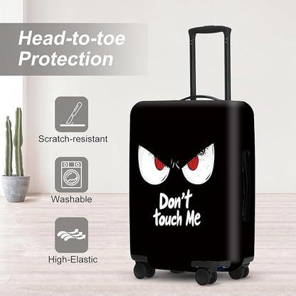 DON'T TOUCH ME Luggage Cover, Funny Travel Accessories with Inspirational Quotes, Durable Suitcase Protector