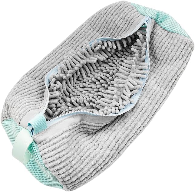 Shoes Laundry Bag Keep Shoes Clean, 2 Pcs Set - Shoe Wash Bag for Washing Machine, 360° Wrap Shoe Washing Bag for Sneakers, Boots & Delicate Footwear, Reusable Shoe Cleaning Bag (Grey)