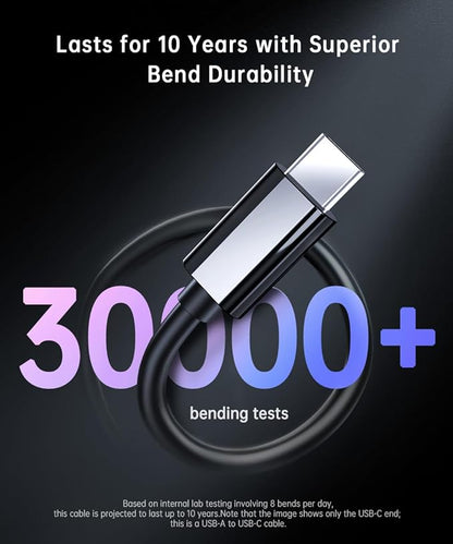 USB C Android Auto Cable 10Gbps Data Transfer [6ft 2Pack] 3A USB C Charger USB 3.2 Gen2 Type C Fast Charging Cord for iPhone 16/15 Pro Max Car Play, Samsung Galaxy S24/S23/S22/S21/S20, PS5, Pixel 8/9