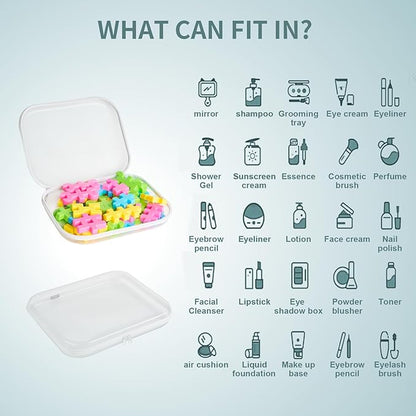 Hard Sided Clear Zipper Case for Storage- Professional-Grade Plastic Clear Zipper Pencil Case,Toy Storage Bins, Toiletry Pouch, Travel Organizer, Cosmetic Bag（White,2 Pack, M）