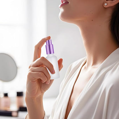 Roshtia 30 Pcs 1 oz/ 30 ml Purple Glass Spray Bottle Refillable Perfume Atomizer Clear Decorative Empty Bottles with Fine Mist Sprayer Pump for Face Body Travel