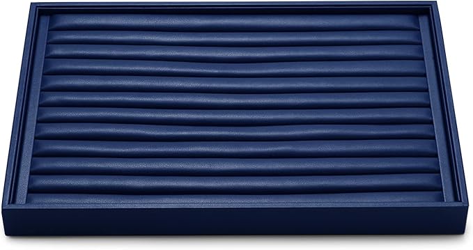Oirlv Elegant Blue Ring Organizer Tray Stackable Jewelry Trays Jewelry Drawer Organizer Ring Earring Storage
