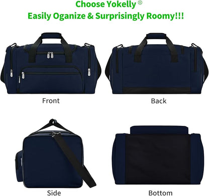 Gym Bag 22 inch Sport Duffle Bag for Men - 55L Weekender Duffel Bag for Travel - Navy Blue