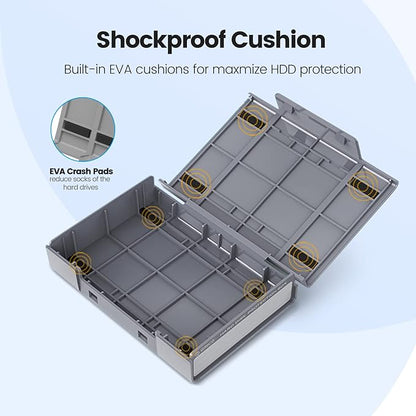 ORICO 5-Pack Hard Drive Carrying Case Protective Box for 3.5/2.5 Inch SSD HDD Portable with Anti-Static,Shockproof and Dust Proof Travel Storage Bag-PHP25-5S