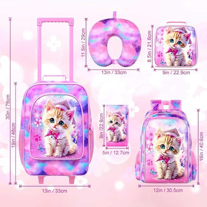 Kids Suitcase with Wheels for Girls and Boys, Rolling Carry on Luggage for Toddler Children