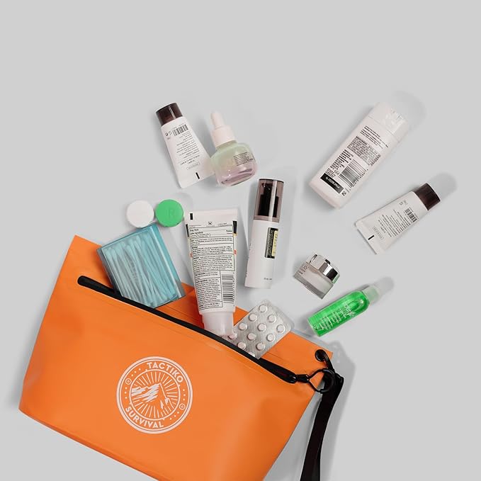 3-Pack Tactiko Heavy-Duty Splash Water Resistant Zipper Pouches - 3 L Hold-All Organizers for Dry Bags, Travel Bags (3, Yellow/Orange/Gray)