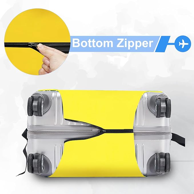 ANNA QUEEN Cut Funny Emoticons Yellow Luggage Cover Washable Suitcase Protector Suitcase Cover Anti-Scratch,Stretchable Fit for 18-32Inch Luggage,Travel Bag Cover L(fits 26-28Inch suitcase)