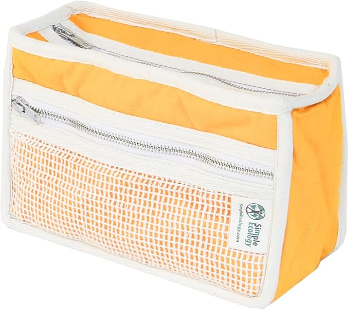 Simple Ecology Organic Cotton Canvas Padded Toiletry, Cosmetic, Travel Bag - Yellow