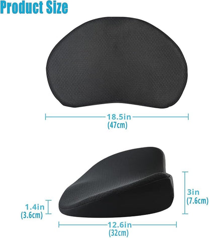 Car Seat Cushion for Driving - Comfort Memory Foam for Car Driver Seat- Back Support, Pain Relief - for Car Travel, Long Trips (Black)