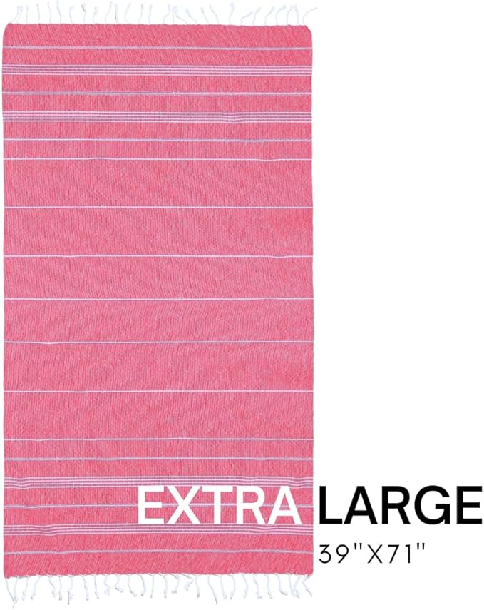 BAY LAUREL Turkish Beach Towel with Travel Bag 39 x 71 Quick Dry Sand Free Lightweight Large Oversized Towels Light