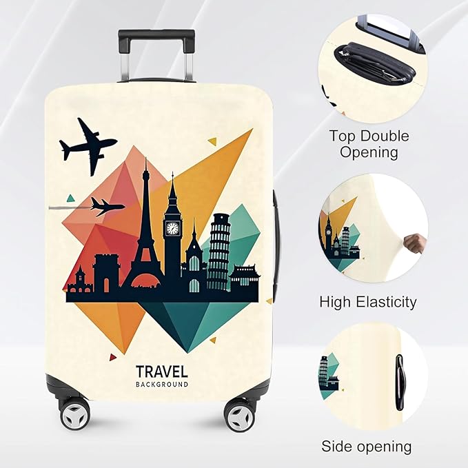 ANNA QUEEN Travel Luggage Cover Suitcase Protector Suitcase Cover Anti-Scratch,Stretchable Luggage Travel Bag Cover Washable