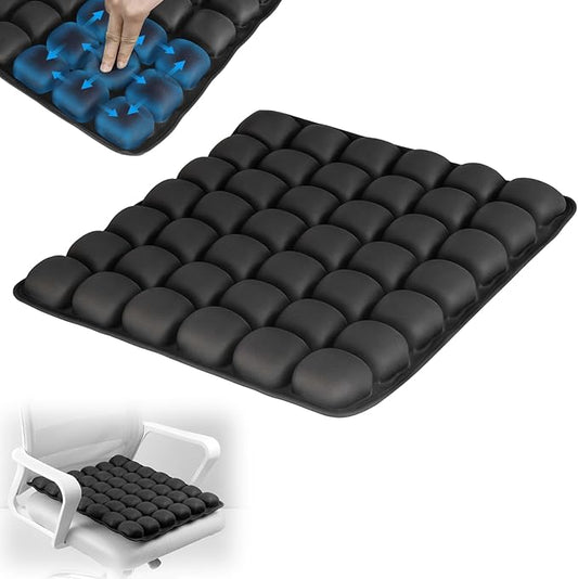 Sondour Travel Seat Cushion, Airplane Cushion Long Flight, Airplane Gadgets Inflatable Seat Cushions, Portable Airline Cushion With Air Pump, Wheelchair Cushions; Pressure Relief Seat Cushion - Black