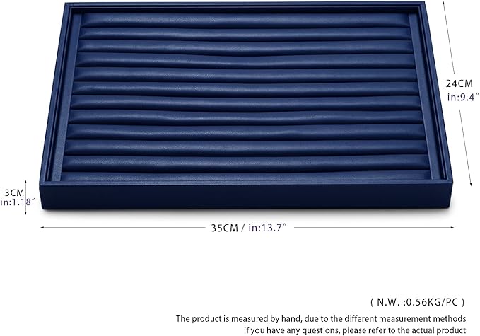 Oirlv Elegant Blue Ring Organizer Tray Stackable Jewelry Trays Jewelry Drawer Organizer Ring Earring Storage
