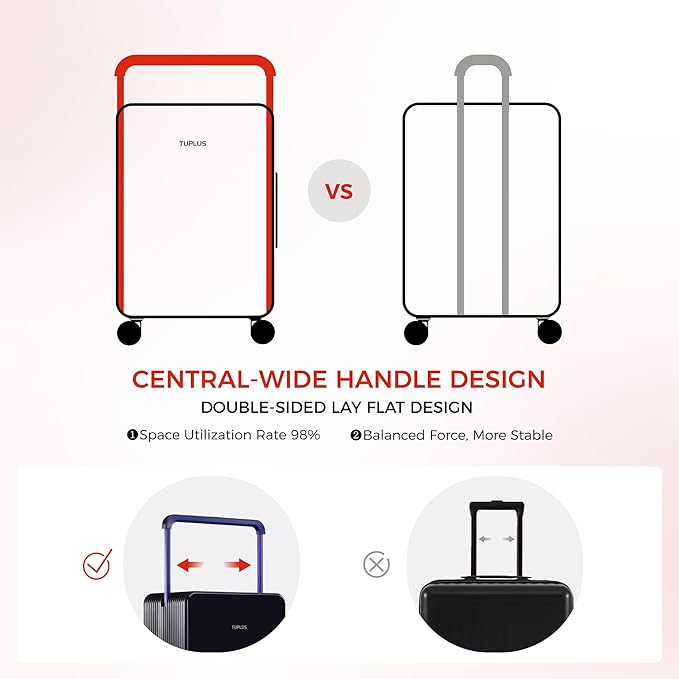 TUPLUS Suitcase ABS Hard Shell Luggage with 4 Spinner Wheels Hold Check in Travel Case, Balance Series