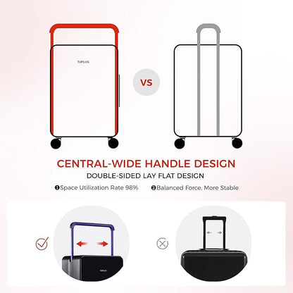 TUPLUS Suitcase ABS Hard Shell Luggage with 4 Spinner Wheels Hold Check in Travel Case, Balance Series