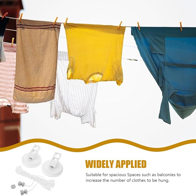 VOSAREA Retractable Laundry Line Suction Cup Easy-to-Hang PVC Clothes Line for Outdoor Portable Travel Clothesline