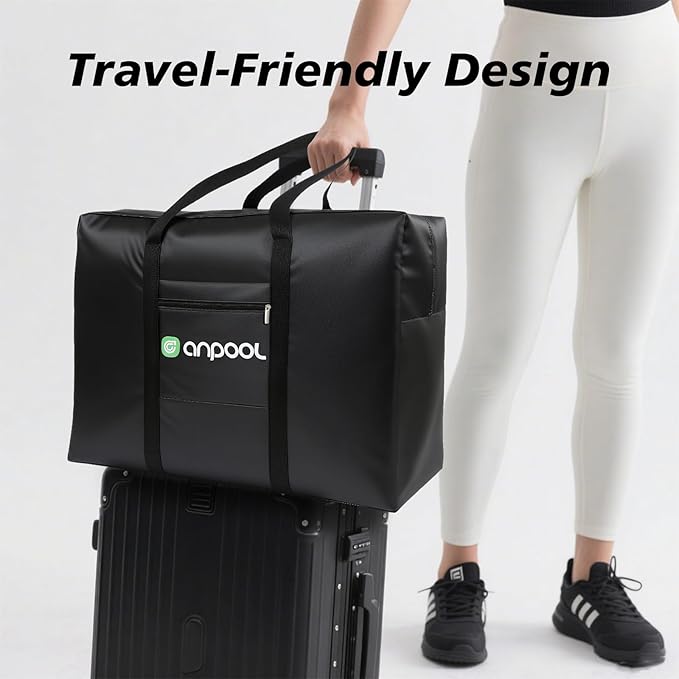 Foldable Travel Duffel Bag – Lightweight & Large Capacity Weekender Gym Luggage – Waterproof, Carry-On Duffel for Men & Women – Compact Foldable Overnight Bag For Weekend Trips/Gym/Flight