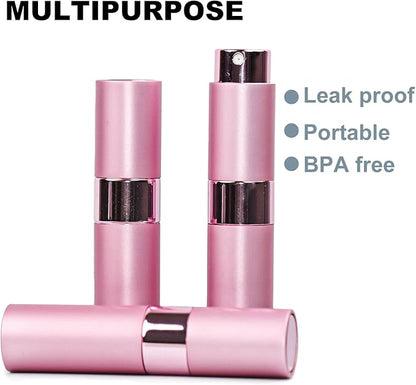 10 PCS 8ml Perfume Atomizer Refillable Bottle, Cologne Travel Spray Bottle, Mini Spray Empty for Refill, Refillable Portable Sprayer (Pink)