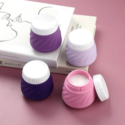 Gemice 4 OZ Travel Size Containers for Toiletries, 4-Pack Leak-Proof Silicone Slime Jars with Lids, BPA Free Small Round Cosmetic Slime Container for Lotion, Cream, Ointments, Travel Essentials