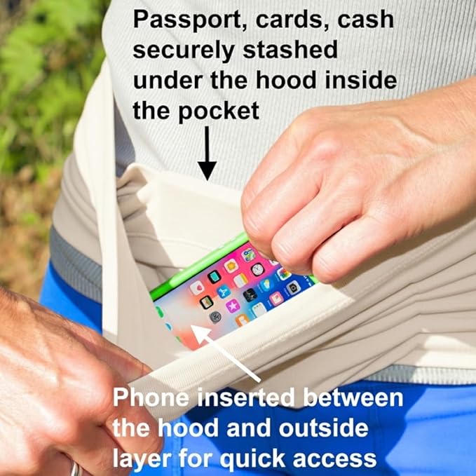 Sporteer VersaMax Running Belt, Travel Belt, Workout Waist Pack - Large Security Pockets Fit All Smartphones, Money, Passport, and Other Valuable Items (Neutral, X-Large)