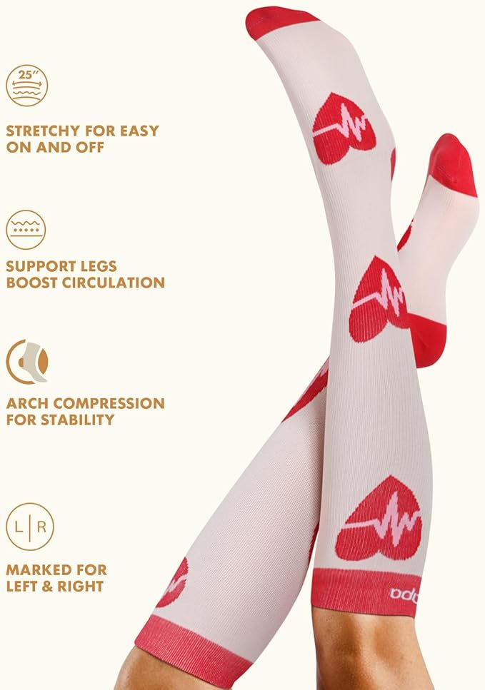 Cute Compression Socks for Women - 3 Pairs 20-30 mmHg Graduated Support Lightweight for Daily Wear Travel Nurse