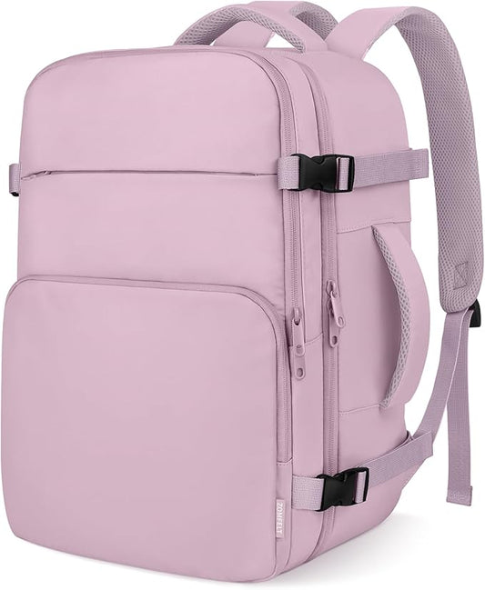 ZOMFELT Travel Backpack for Women Men, Carry On Backpack, TSA 15.6inch Laptop Backpack Flight Approved, Personal Item Travel Bag Nurse Bag Casual Daypack for Weekender Business Trip, Dark Purple