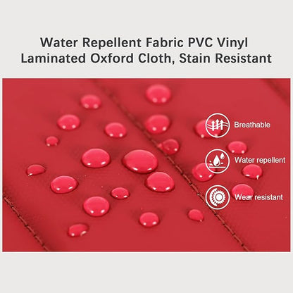 Vomgomfom 86L Collapsible Wheeled Luggage With Removable Backpack Straps,Waterproof Rolling Duffle Bag with Quilted Base,No Telescope Handle,Red